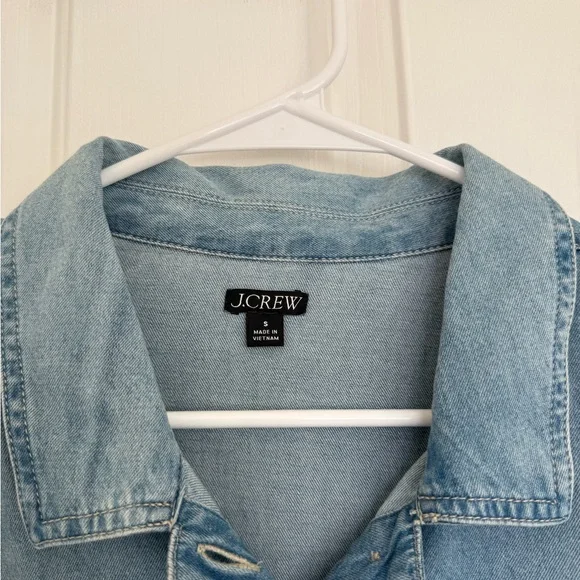 J.Crew denim popover dress in a light chambray - Picture 3 of 4